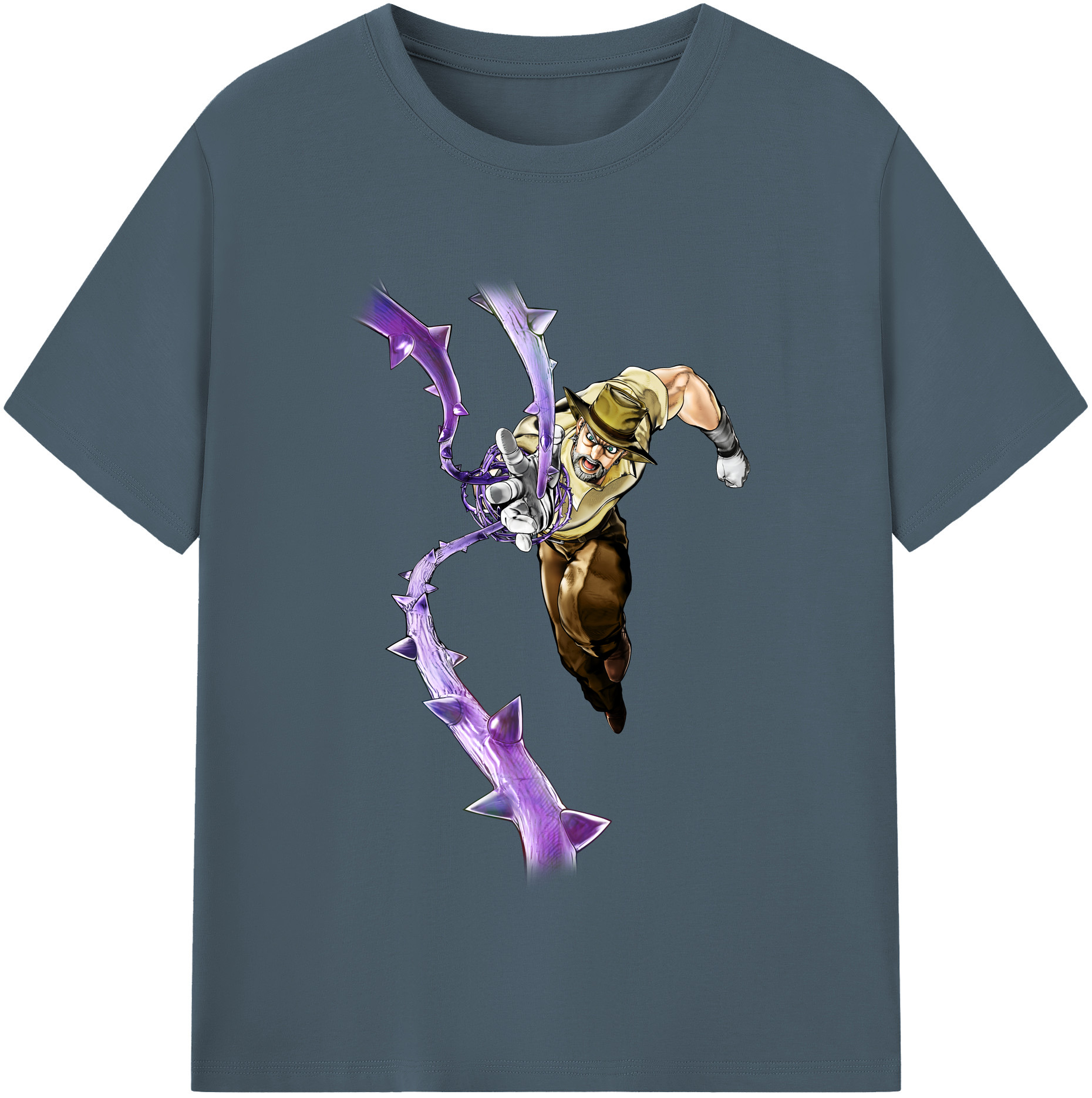 （画像用） ジョジョの奇妙な冒険 ジョセフ?ジョースター JoJo's Bizarre Adventure Joseph Joestar 綿100％半袖Tシャツ（フロントプリント）